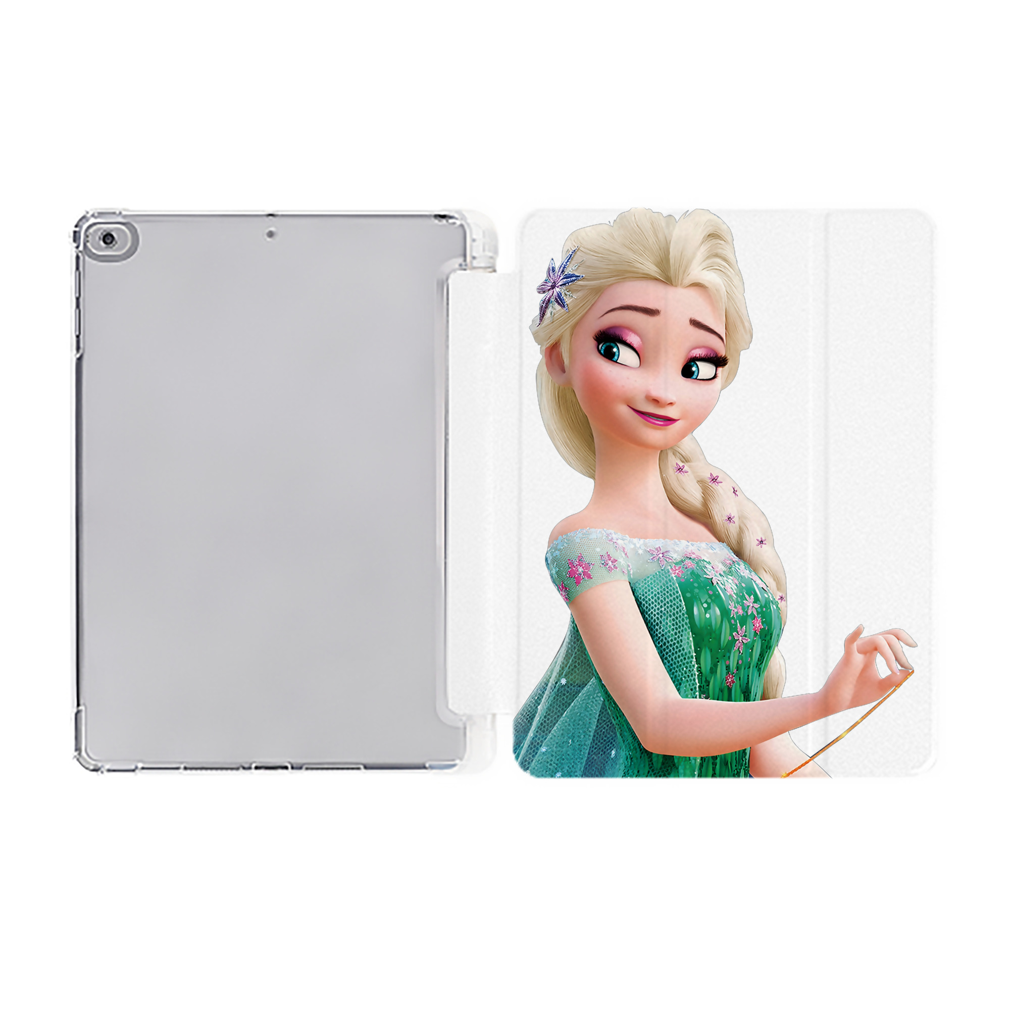（画像用） アナと雪の女王 アンナ エルサ Frozen Anna Elsa IPad ケース ペン収納付き 三つ折りスタンド PUレザー×シリコン 対応機種9.5/10.5/10.9インチ